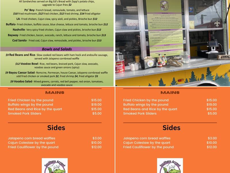 Southern Accent Bend Menu