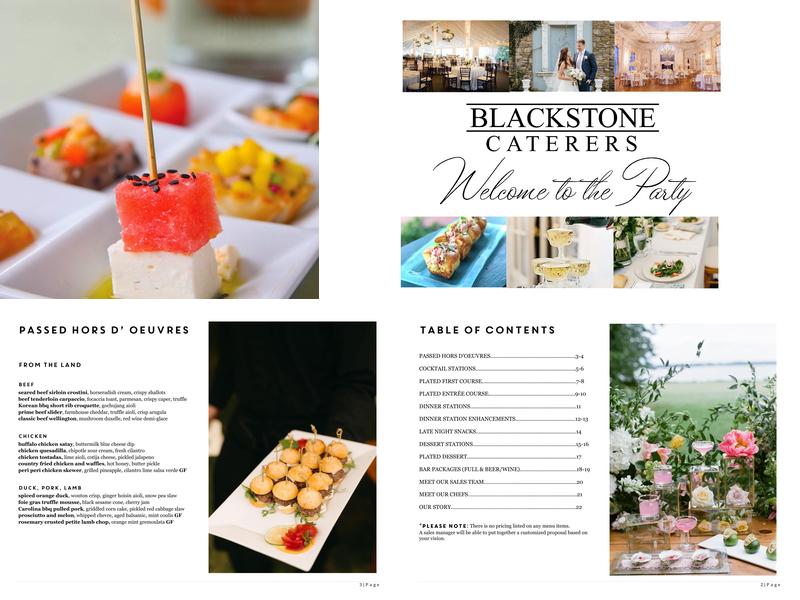 Blackstone Caterers Menu