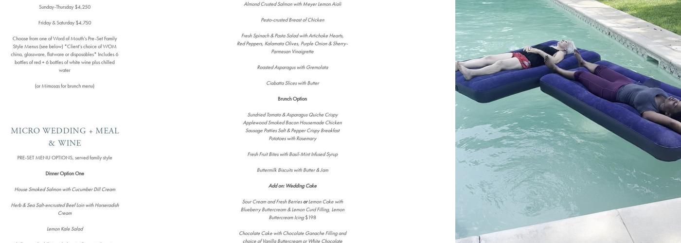 The Winfield Inn Menu
