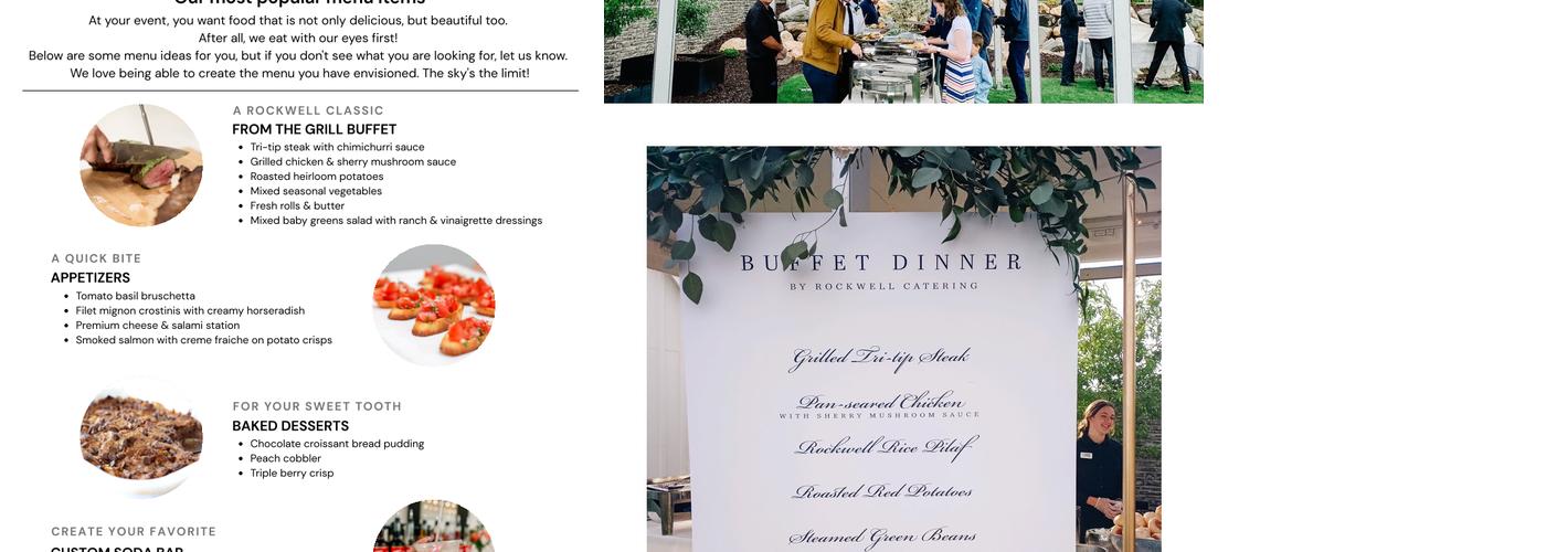 Rockwell Catering & Events Menu