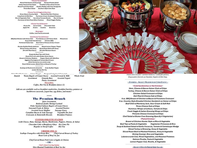 Professional Catering Inc Menu