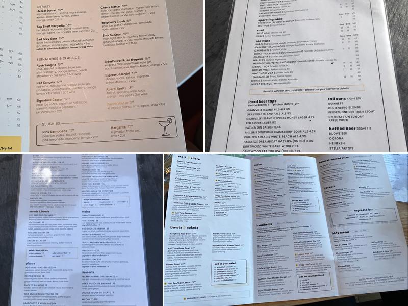 Bridges Restaurant Menu