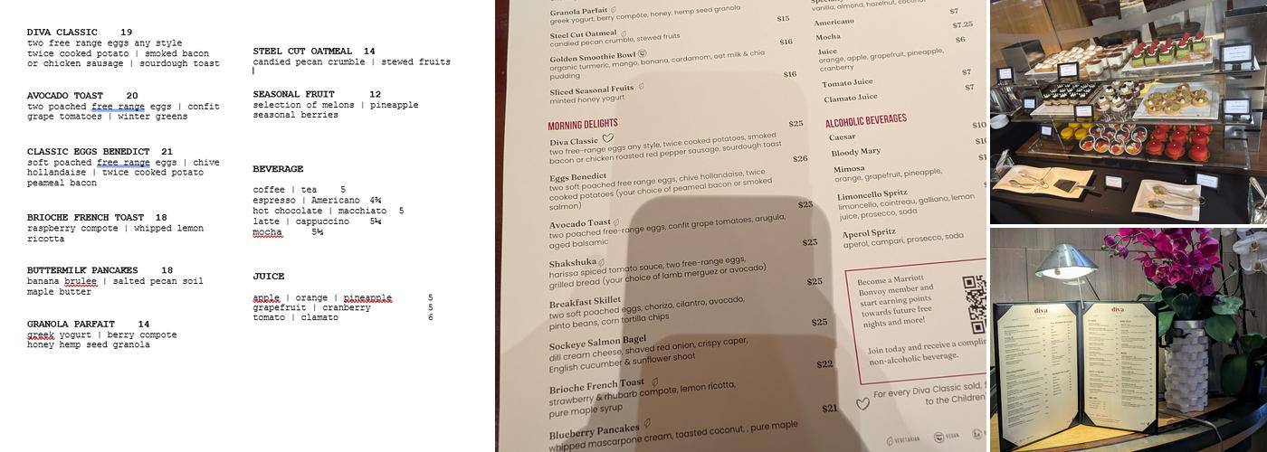 DIVA AT THE MET Menu