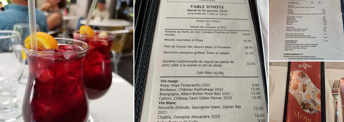 Café Cherrier Menu