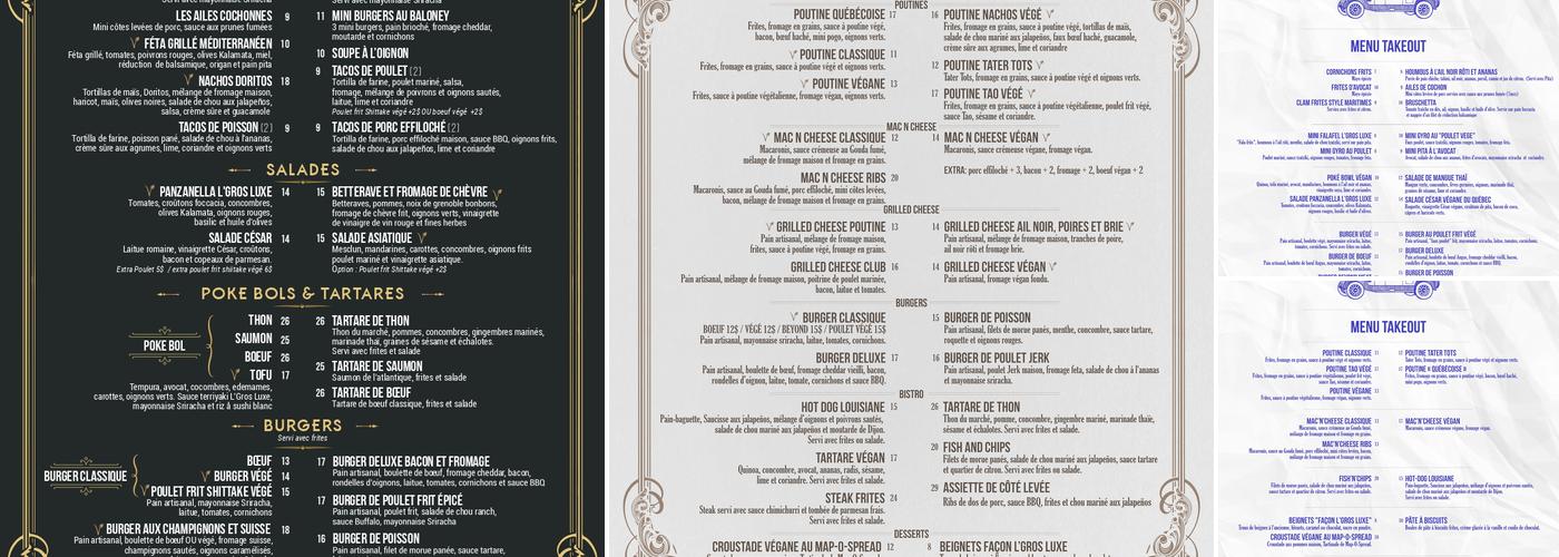 L'Gros Luxe Plateau Menu