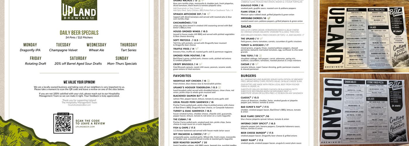 Upland Jeffersonville Menu