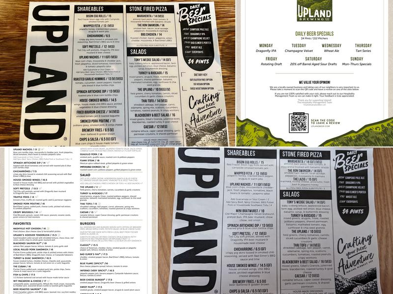 Upland Jeffersonville Menu