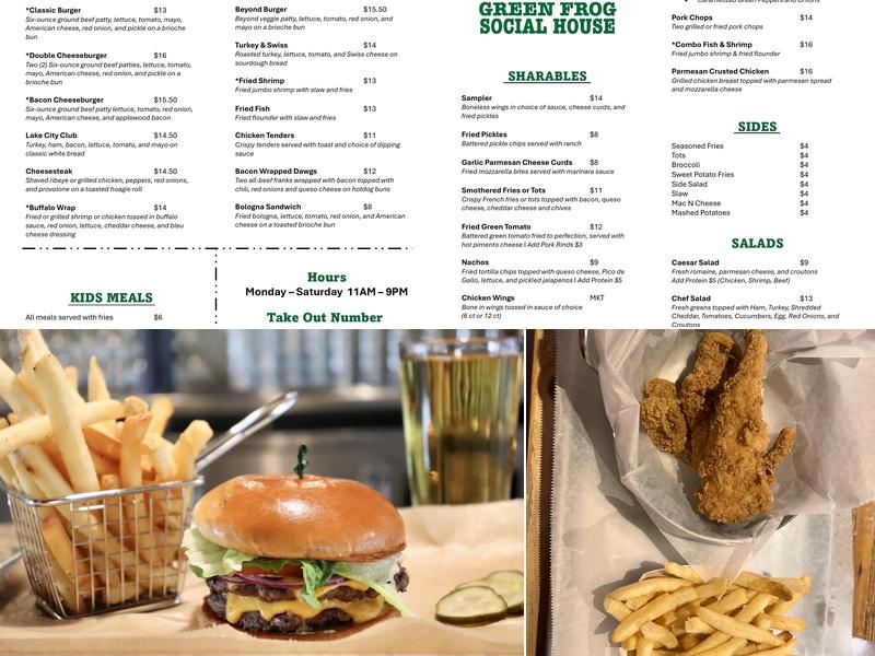 Green Frog Social House Menu