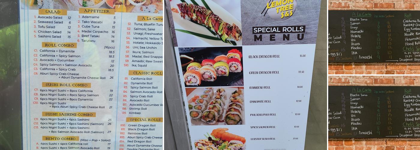 Lemon Tree S&S Menu