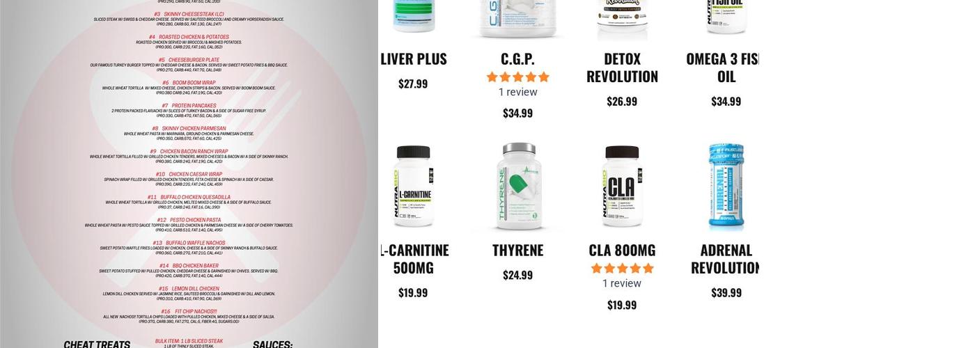 Absolute Nutrition Menu