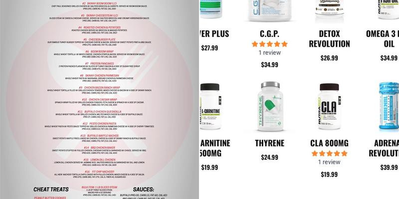 Absolute Nutrition Menu