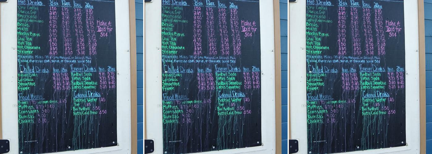 Cabo Coffee Menu