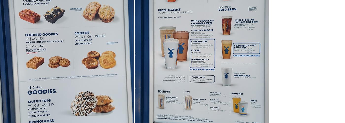 Dutch Bros Coffee Menu