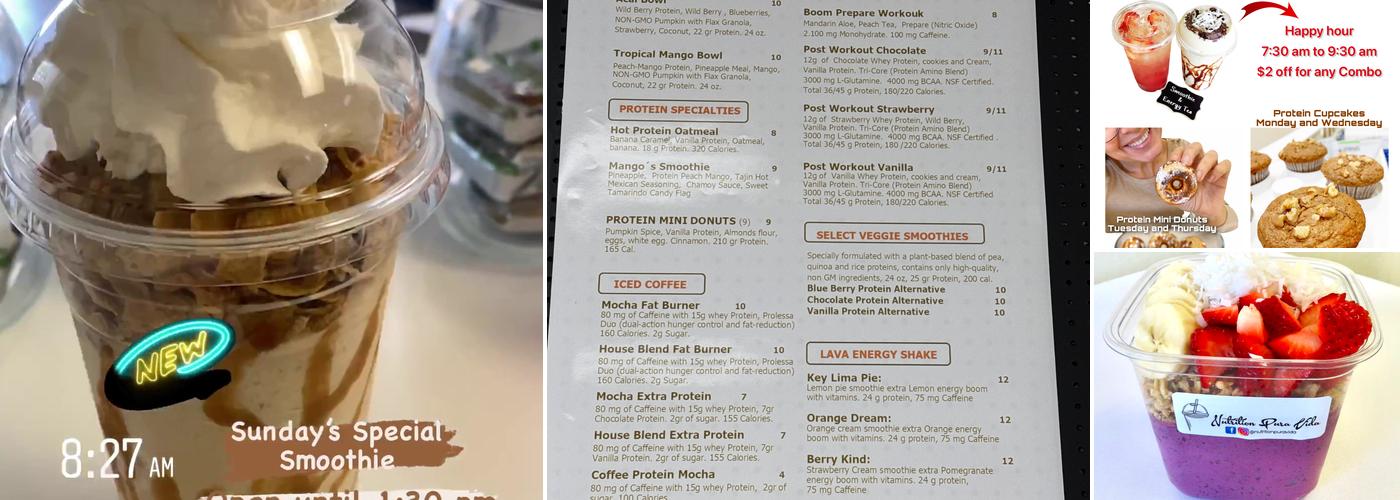 Nutrition Pura Vida Arcadia Menu