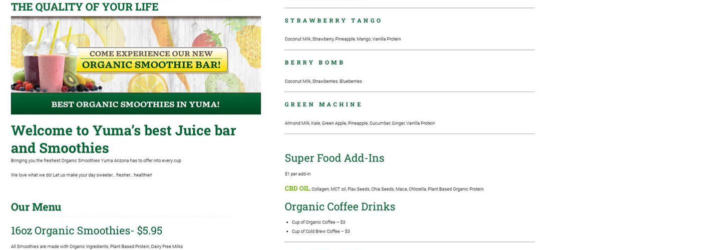 Sunshine Herbs CBD Oil - Big Curve Menu