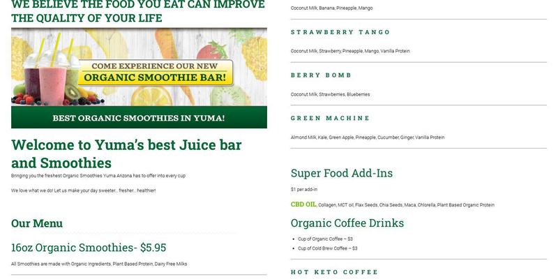 Sunshine Herbs CBD Oil - Big Curve Menu