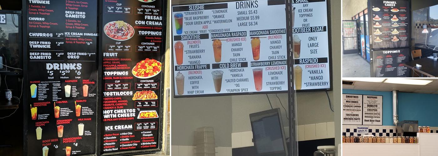 Sticky icky Funnel Cakes Menu