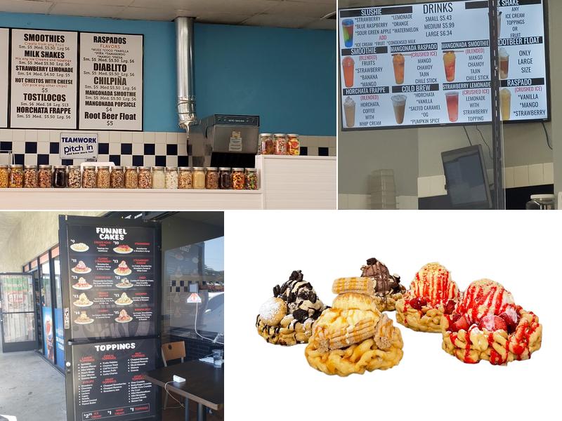 Sticky icky Funnel Cakes Menu