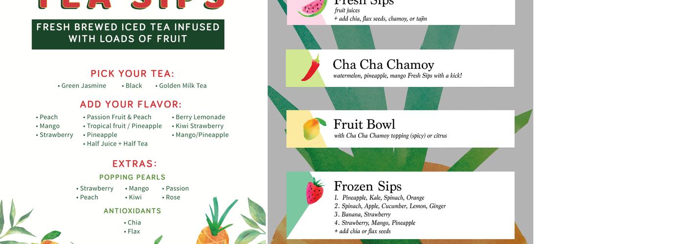 Sip Fresh Menu