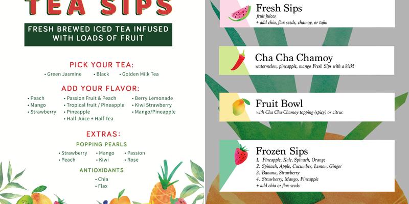 Sip Fresh Menu
