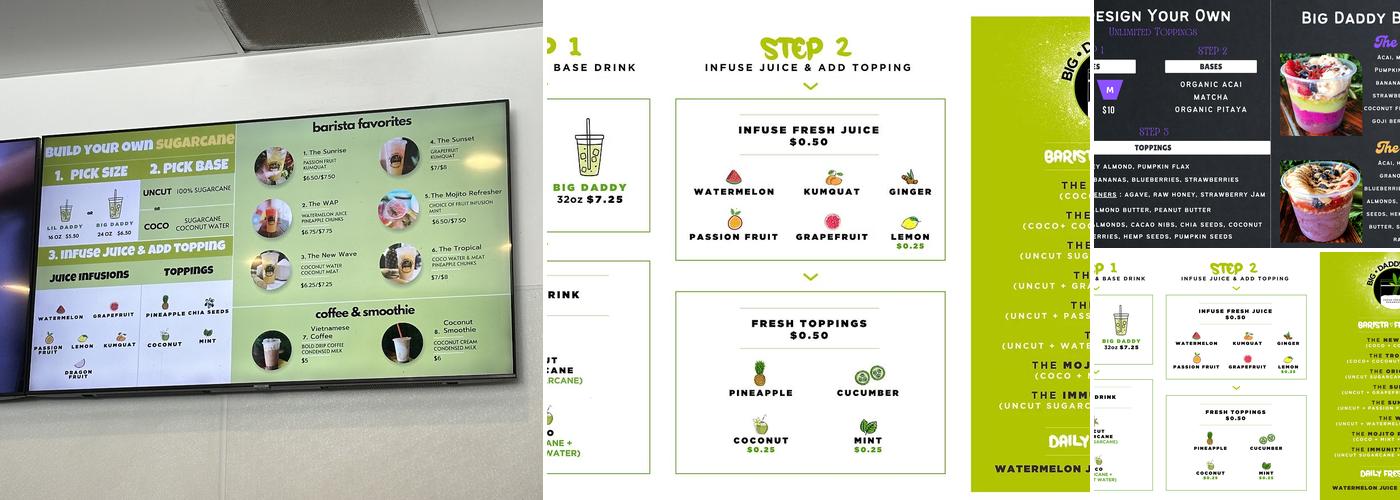 Big Daddy Cane Menu