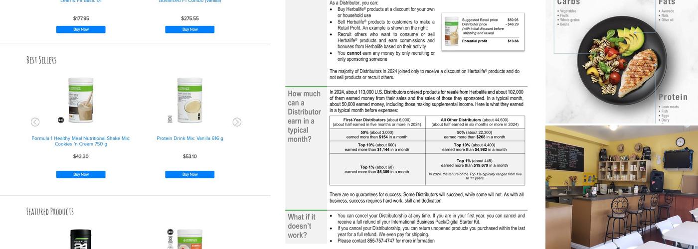 Vida natural club herbalife Menu