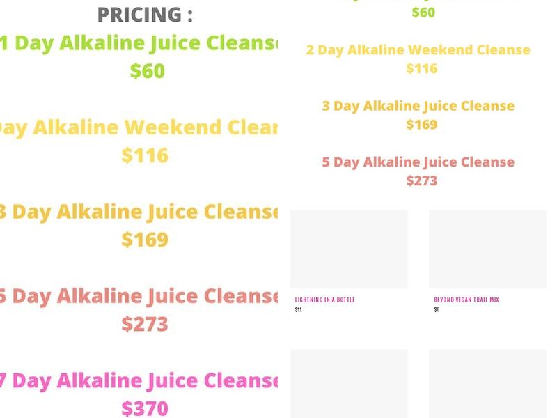 JUICEBAE Menu