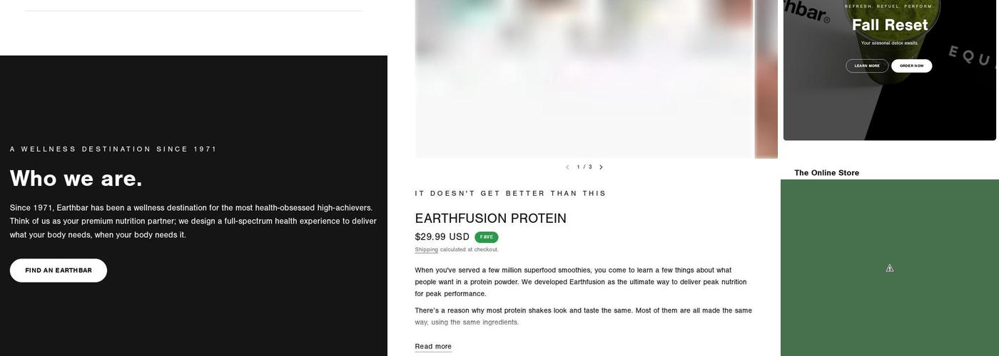 Earthbar Menu