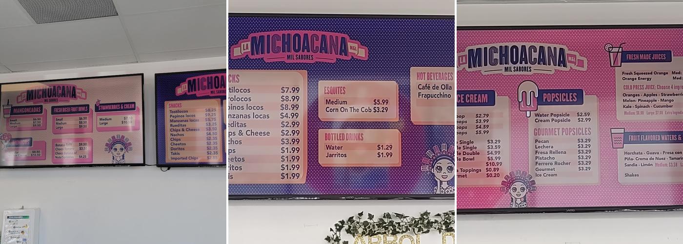 La Michoacána Mil Sabores Menu