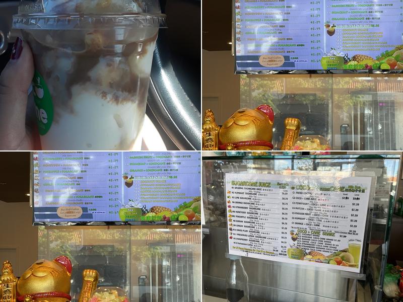 Coco Cane Juice and Ice Cream Menu