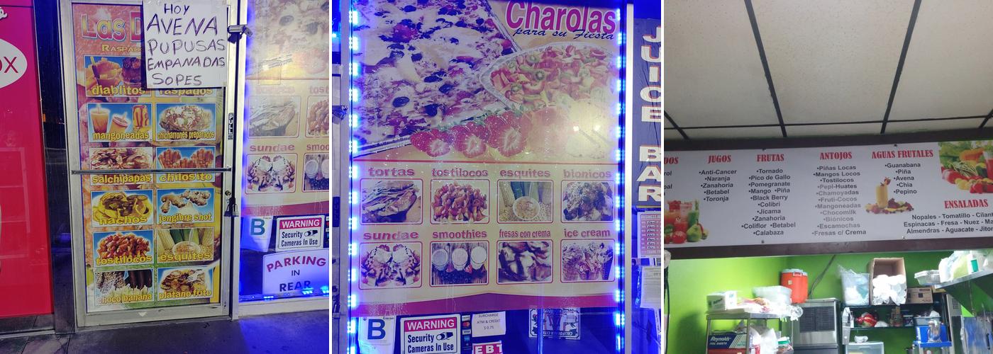 Tarula's Fruits Menu