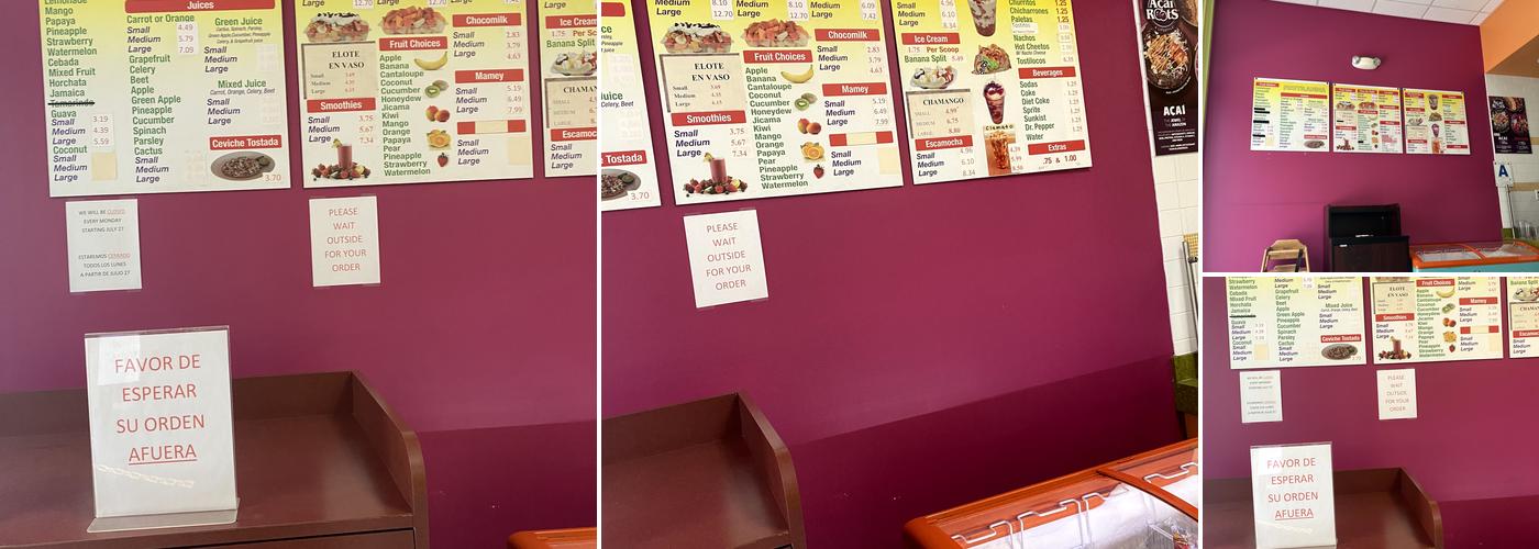 Frutilandia Menu