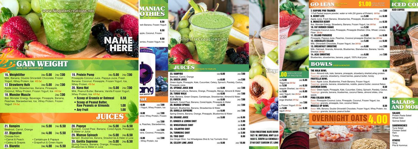 Anders Juice Bar Menu