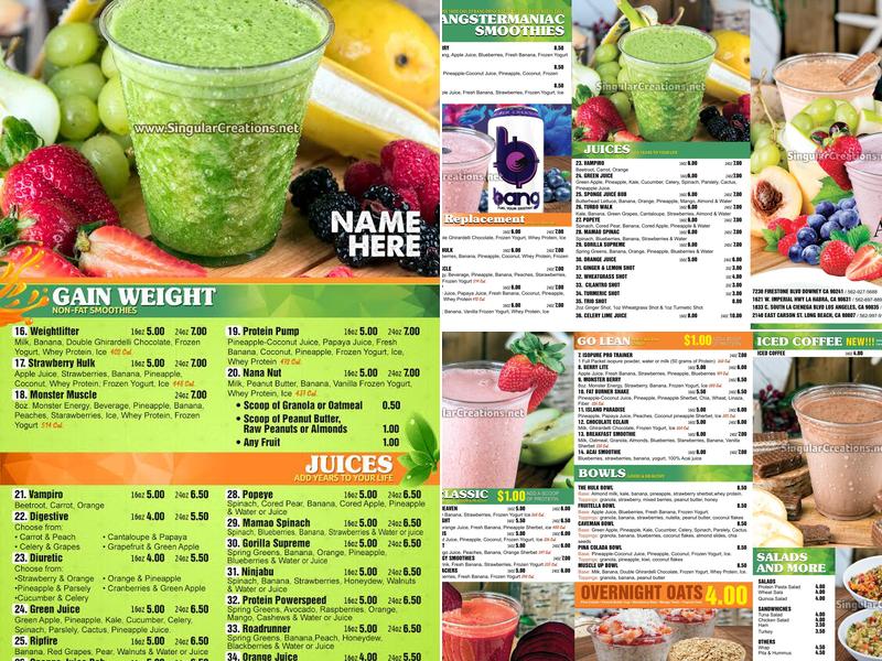 Anders Juice Bar Menu