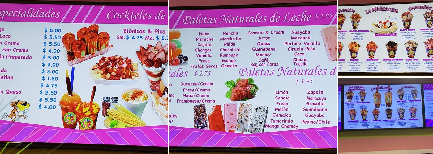 La Michoacana Menu