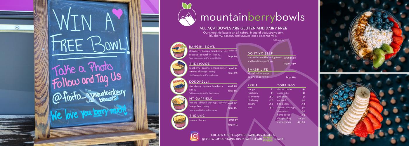 Mountain Berry Bowls Fruita Menu