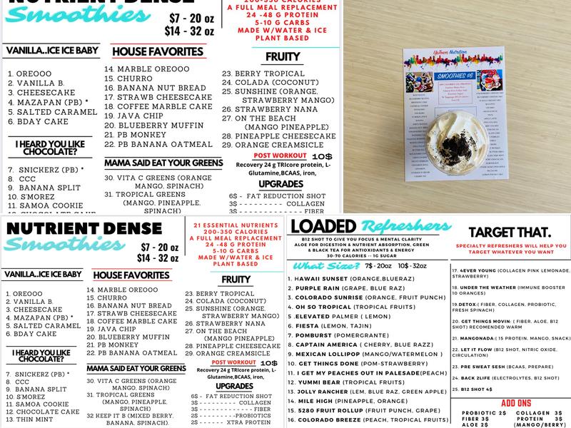 Tru Luv Nutrition LLC Menu