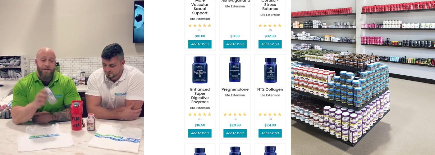 SuppLife Vitamins & Nutrition Menu