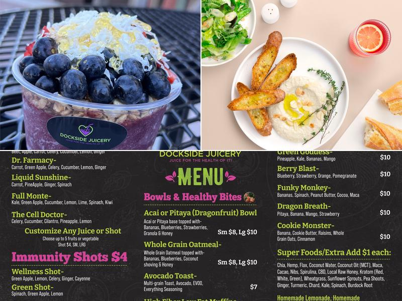 Dockside Juicery Menu