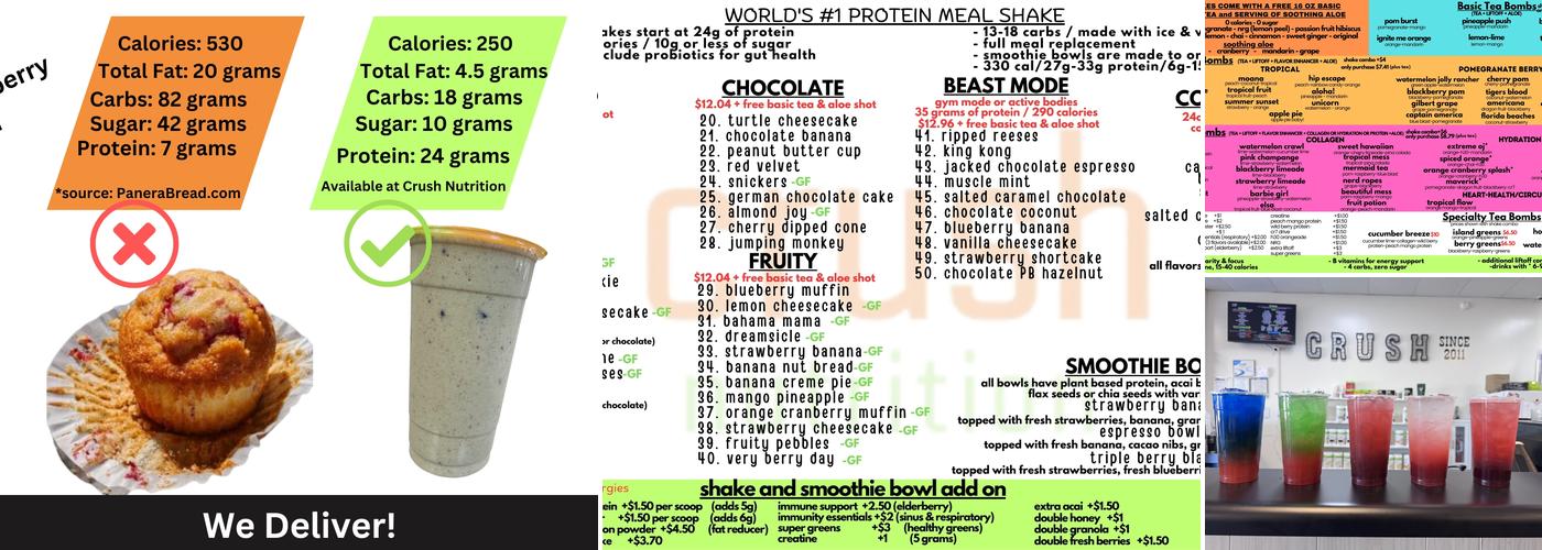 Crush Nutrition Menu