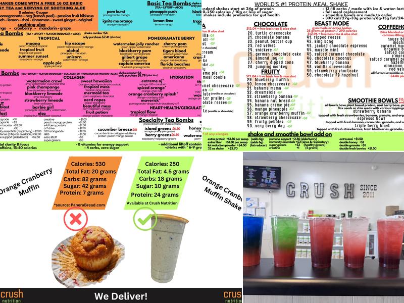 Crush Nutrition Menu