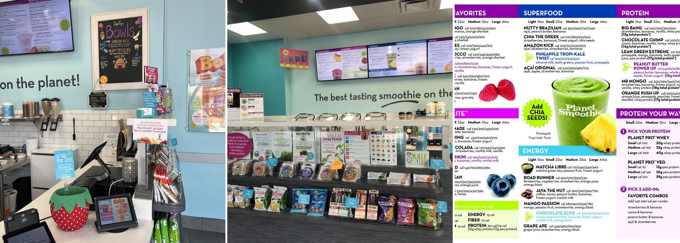 Planet Smoothie Menu