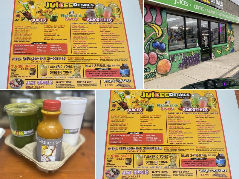 The Juicee Details Juice Bar Menu