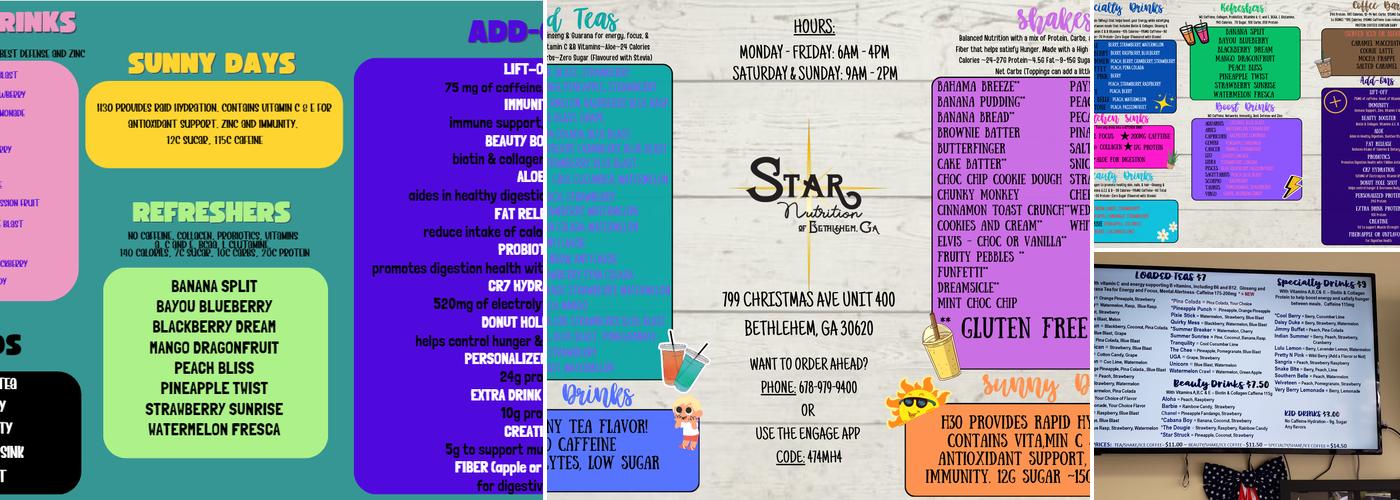 Star Nutrition Menu