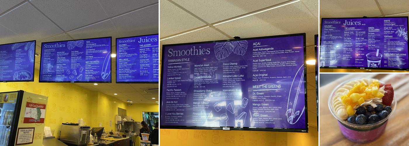 Lanikai Juice, Kakaako Menu