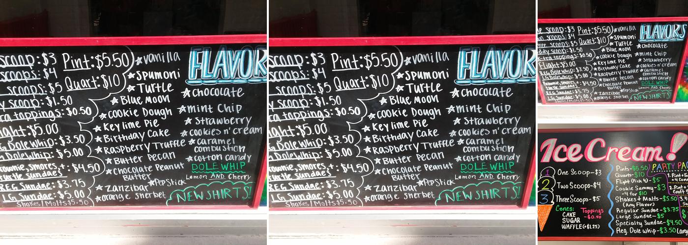 Top Hat Creamery Menu