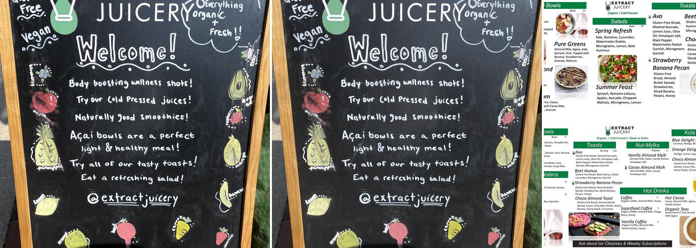 Extract Juicery Menu