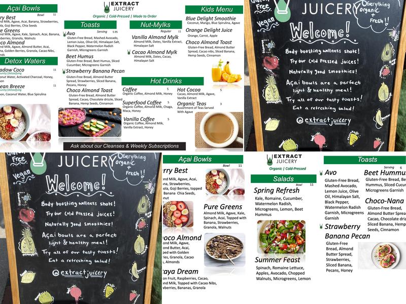 Extract Juicery Menu