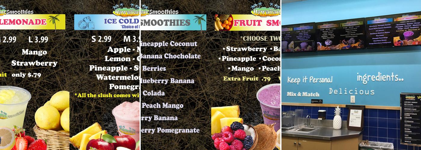 Hawaiian Smoothies Menu