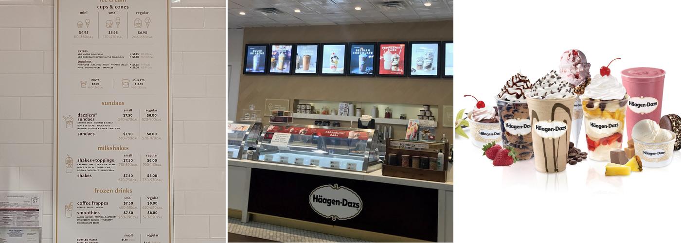 Haagen-Dazs Menu